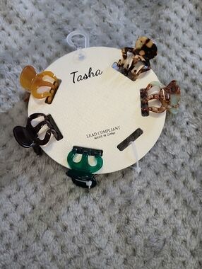 New Tasha Mini Claw Clip Set - Amber, Tortoise, Black, Green, Mint